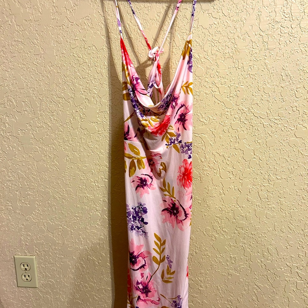 Cider floral open back maxi